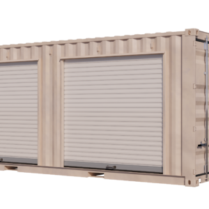 20ft Refurbished Storage Container w/ Two 7ft Roll-up Doors on Left Side