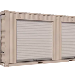 20ft Refurbished Storage Container w/ Two 7ft Roll-up Doors on Right Side