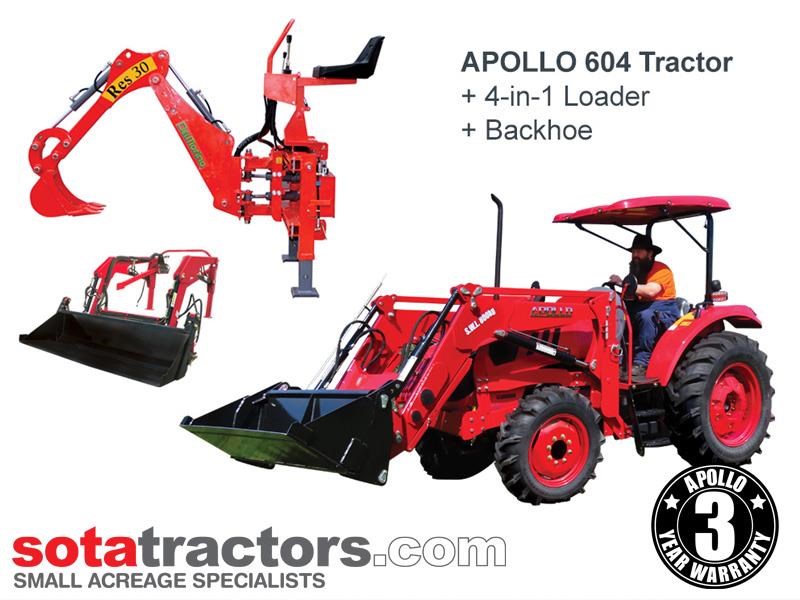 APOLLO 60HP TRACTOR + 4 IN 1 LOADER + BACKHOE - Image 2