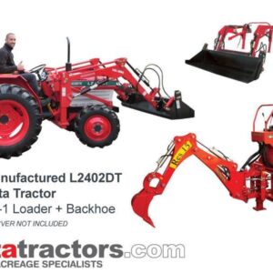 KUBOTA L2402DT TRACTOR + 4 IN 1 LOADER + BACKHOE